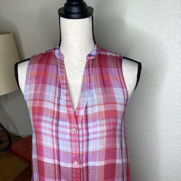 Maeve Anthropologie Pippa Pink Plaid Coastal Grandma, Cottagecore Swing Dress XS - Picture 6 of 12